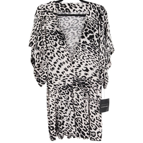 Kamalikulture x Norma Kamali Leopard Print Rectangle Jumpshort Womens Size L NWT - Picture 1 of 7
